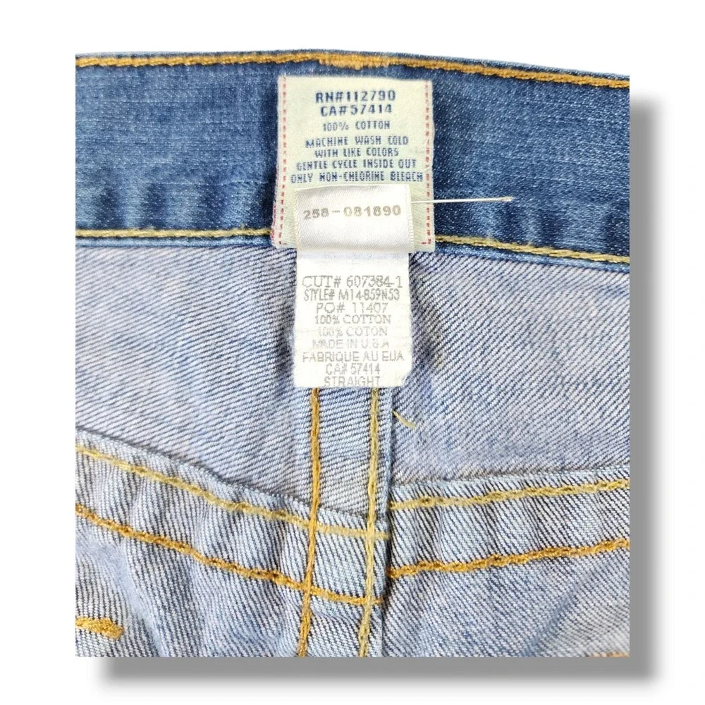 Vintage TRUE RELIGION Section STRAIGHT Size 42x28.5‎ Denim Jeans Made In USA